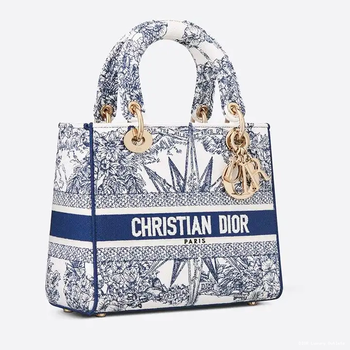 Cheap Motif Medium Bag Blue Reve Canvas Lady D-lite d'Infini 0628 Luxury